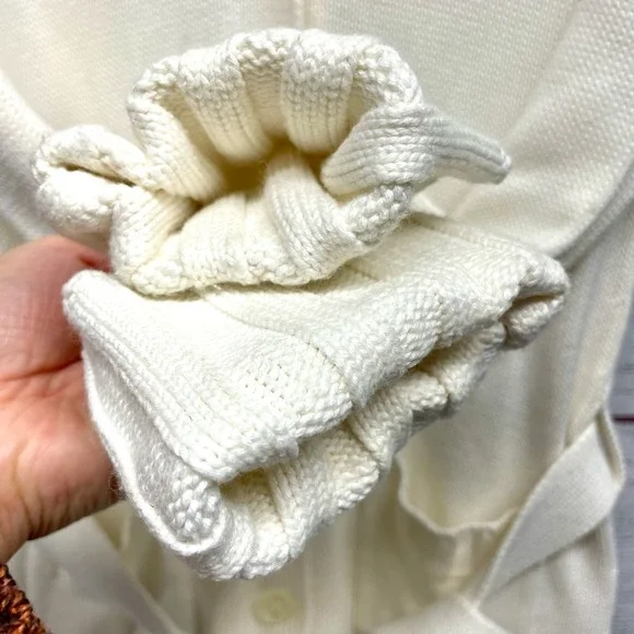 Express white button front shirt dress style Long line sweater cardigan size S - Picture 4 of 11